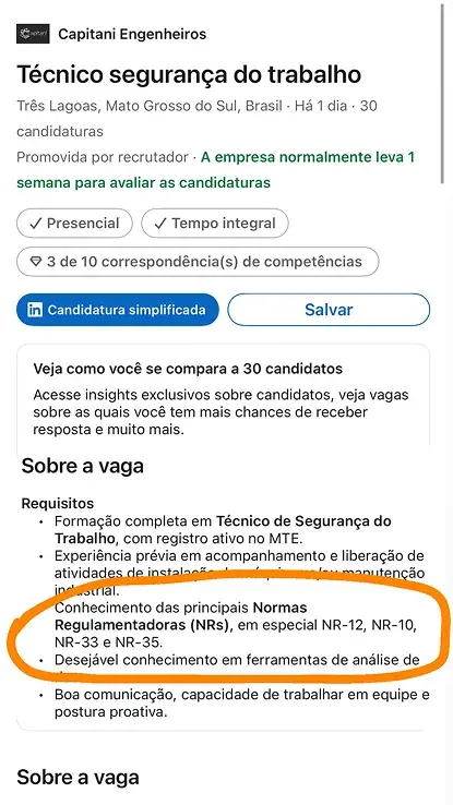 Fechamento de Turma NR 35 - Remuneração Alta
