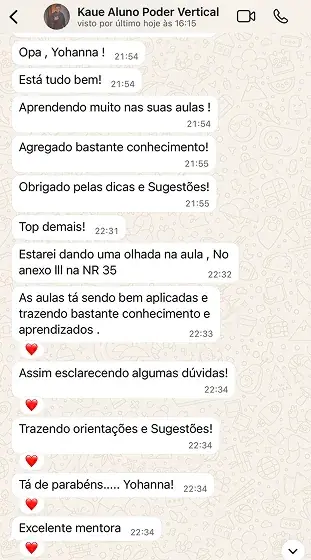 Relato de Aluno sobre a Formação Poder Vertical